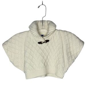 Janie And Jack Ivory Cable Knit Cape Sweater With Toggle Closure. 3-6 Months.